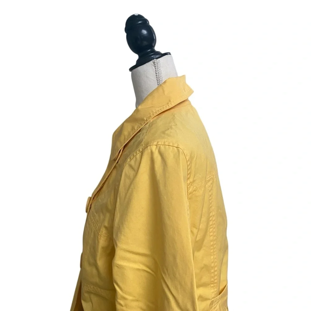 L.L.Bean Yellow Jacket M Double Breasted Cotton Coat Lightweight Utility - Picture 7 of 15